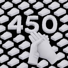 Jecery 450 Paires Gants en Coton Blanc Pack Vrac Hydratant L,