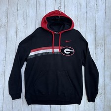 Georgia Bulldogs Hoodie Sweatshirt Mens Large Black NCAA Nike Football Pullover