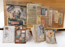 Junk Journal Ephemera Embellishment Add-on Handmade Set Vintage Style Set 7