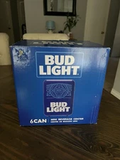NEW Bud Light 6 Can Portable Mini Cooler Mini Fridge 120VAC or 12VDC Home or Car