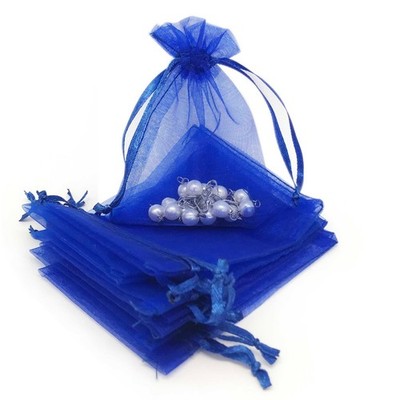 100 pcs Sheer Organza Drawstring Gift Bags, Jewelry, Wedding, Party Favor Pouch