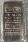 Johnson Matthey JM Blank Back 10 troy oz .999 fine silver bar sealed