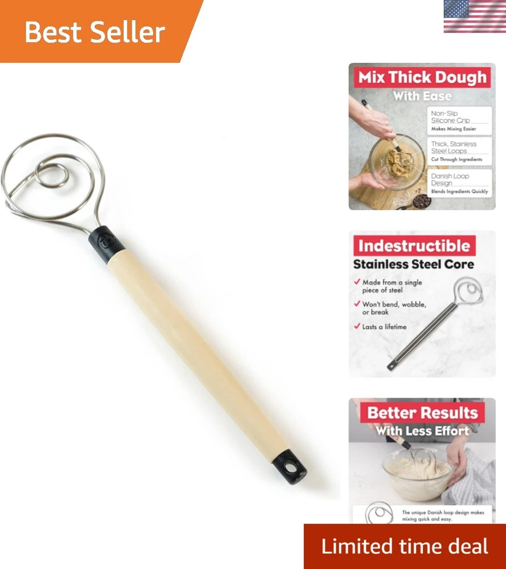 Dough Whisk - Heavy Duty Dishwasher-Safe Mixing Tool
