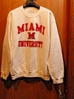 Love & Honor Miami University Ohio White Cotton Blend Crew Neck Sweatshirt NEW