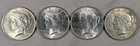 LOT OF 4 1923 P PEACE SILVER DOLLARS #58