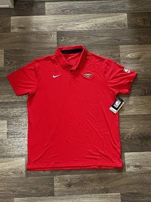 Red Blue Nike New Orleans Pelicans Dri-Fit Polo Shirt Men's