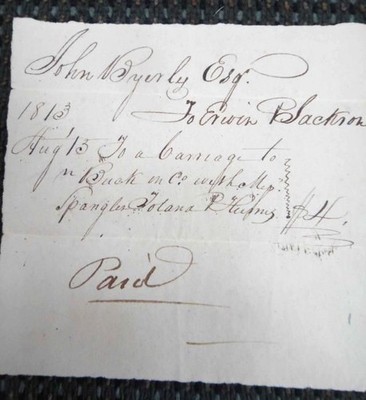 1813 stampless cover BYERLY philadelphia pa SOMEWHERE ON MARKET STREET