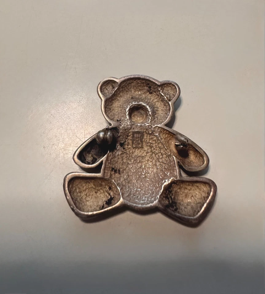 ¡Raro! Broche prendedor de oso de peluche James Avery retirado de plata de ley 925 Foto 2 de 2