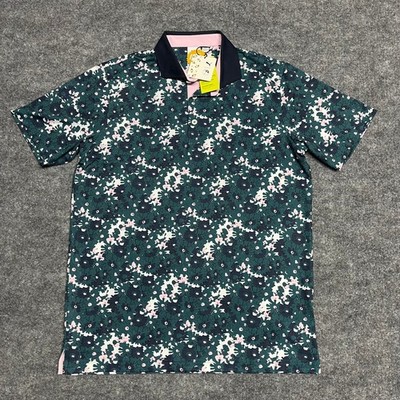 NEW Puma x Arnold Palmer Polo Shirt Mens XL Cold Green Floral Golf Performance