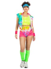 Rollerskate Girl Kostüm - Greller Aerobic Dress wie aus einer parallelen