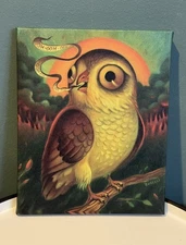 Urban Outfitters Chris Buzelli Owl Canvas Wrapped Over Wood Frame Wall Decor