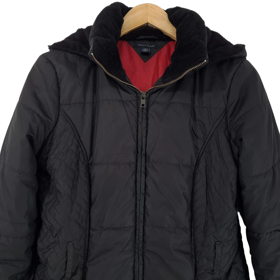 Vintage Tommy Hilfiger Damen Puffer Steppmantel Zq1 Schwarz Gr. M - Bild 2 von 4