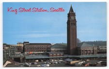 King Street Station Seattle WA Postcard Great Northern Pacific Railways
