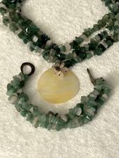 Aventurine Jade Beaded Choker 925 Sterling Si...