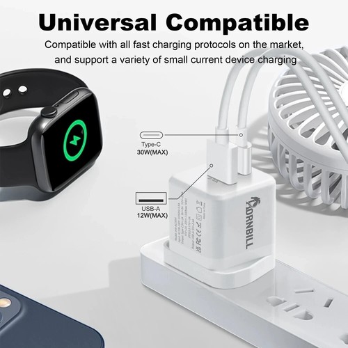 30W Dual PD Type USB-C Fast Charger UK Plug for iPhone 13 12 11 14 Pro Max UK - Picture 4 of 20