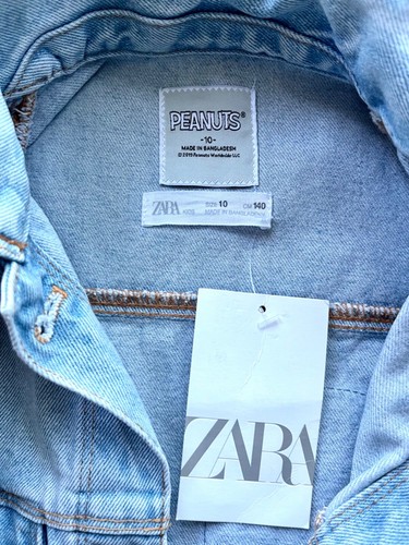 $90 Zara Girl Denim Peanuts Jeans Jacket Size 10 NEW with Tag - Picture 6 of 12