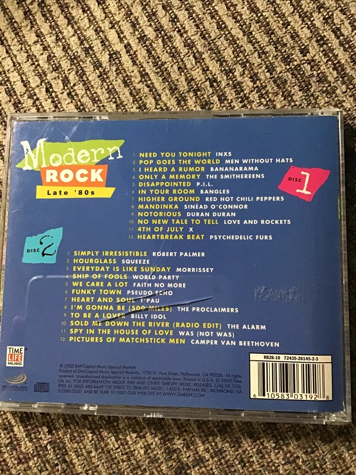 MODERN ROCK “LATE ‘80s” 2-CD SET OOP EMI/CAPITOL PRINT 24TRX VARIOUS ARTISTS - Image 2 of 4