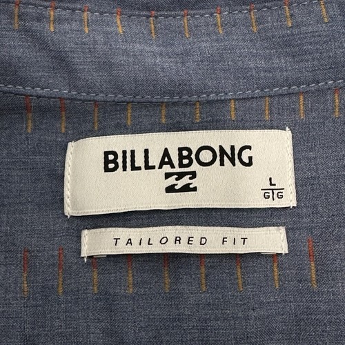 Billabong Shirt Men L Tailored Fit Blue Striped Button Up Cotton Blend Casual - Picture 3 of 12