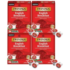Lot NIB 96 Kcup Twining London English Breakfast Tea Pod Brew Halloween FreeShip