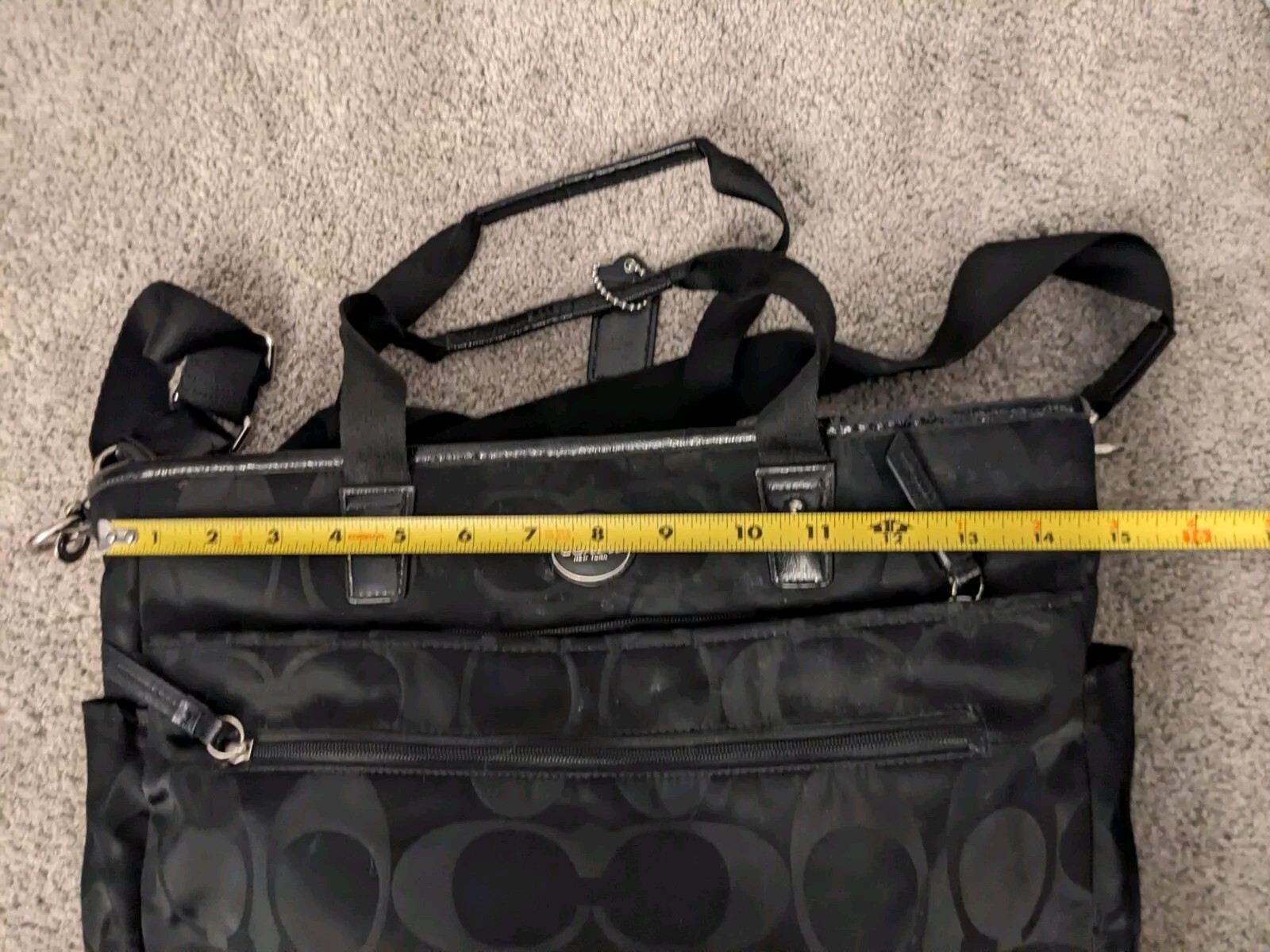 Coach Black Signature Nylon Diaper Bag Tote Bag Large… Gem