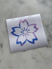 Sakura Cherry Blossom Vinyl Decal Sticker Car Laptop - Pink Opal Iridescent Open