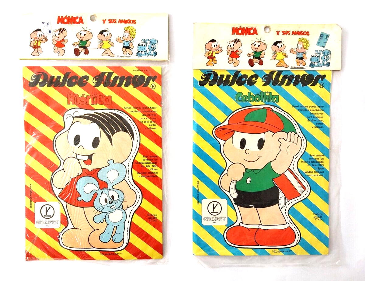 Monica & Friends Comics Vintage 80s Set 2 Cushion Toys Figures 
