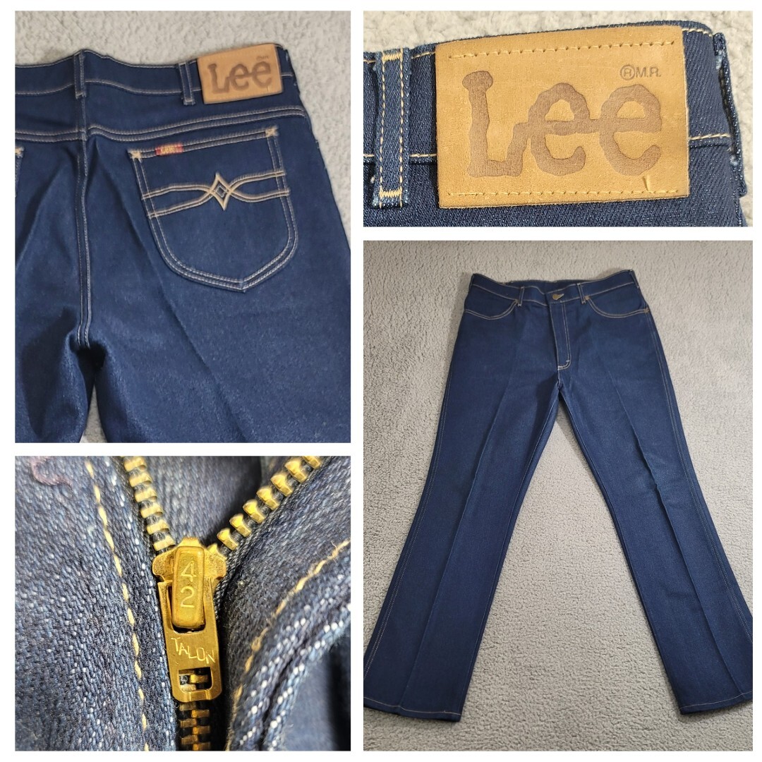 Vintage Lee Jeans Men's 36x30 Blue Talon Zip VTG 70s Denim