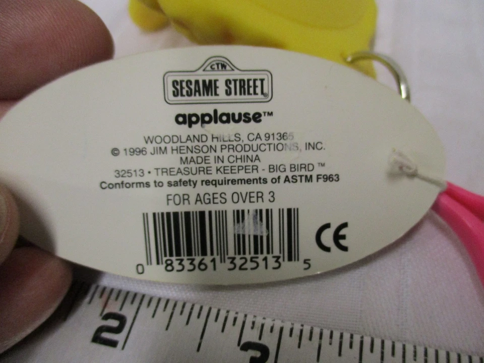 De colección 1997 Guardián del Tesoro Plaza Sésamo Pájaro Grande Portamonedas Aplausos Amarillo Foto 3 de 3