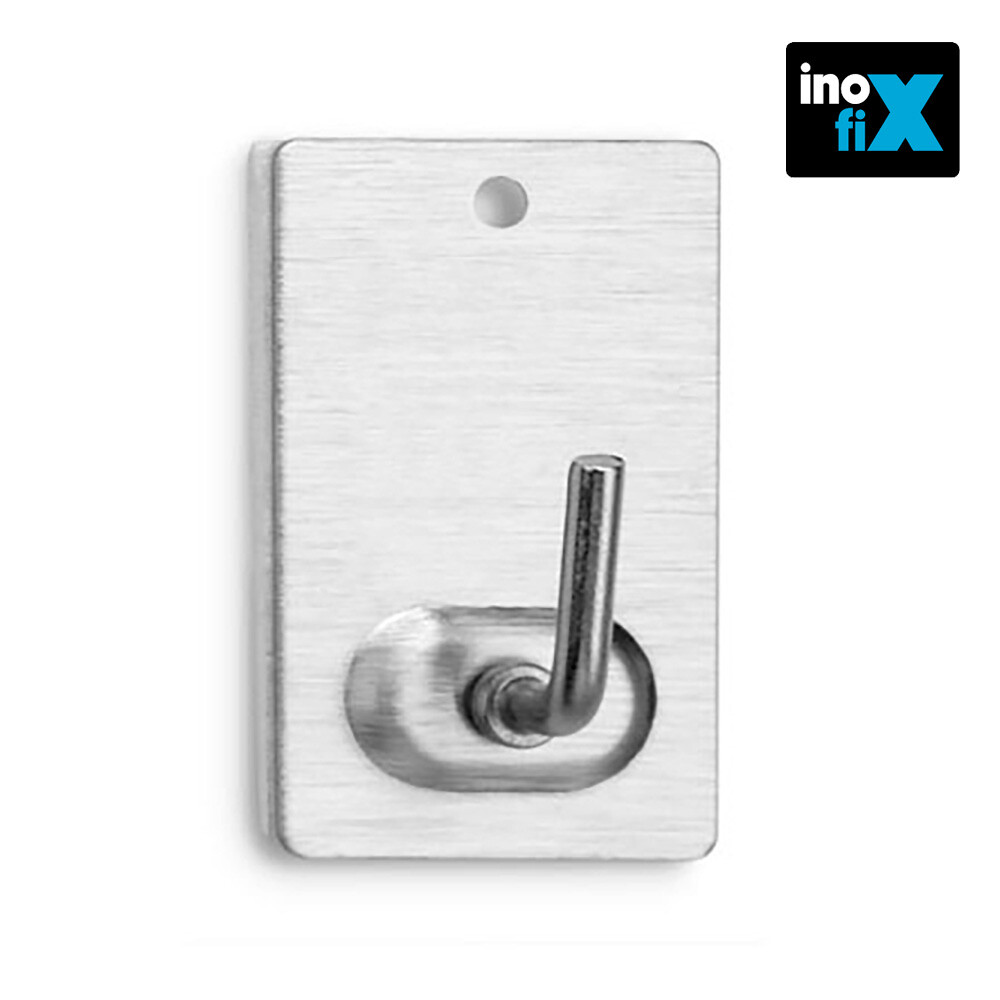 E3/66547 Appendiabiti Adesivo Acciaio (Blister 2 Unità) Inofix
