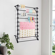 Wall Mounted Display Rack, 10-Layer Wall Wrapping Paper Ribbon Organizer Black