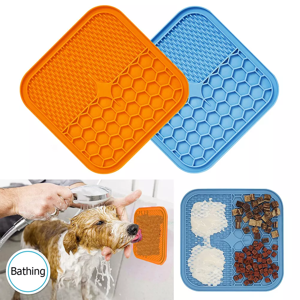 Licking Mat for Dogs & Cats 2 Pack, Diswasher Safe, Slow Feeder Lick Pat  for Puppy Pets Supplies, Anxiety Relief Dog Toys Feeding Mat for Butter