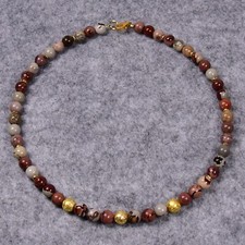 Jaspis Halskette, 925er Silber, Edelsteinhalskette (K2181), Edelsteinschmuck