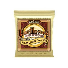 Ernie Ball 2069 Earthwood Folk Nylon Ball End Classical Guitar Strings, Clear 