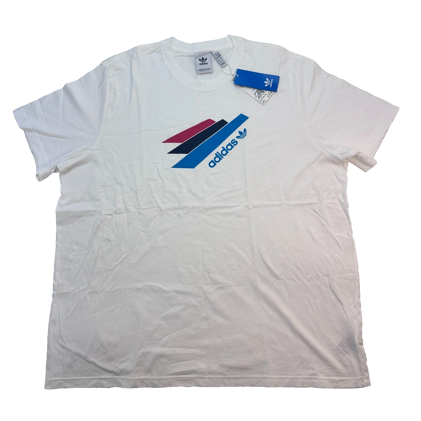 Adidas Palemston Tee T-Shirt Mens Size 2XL 100% Cotton White New