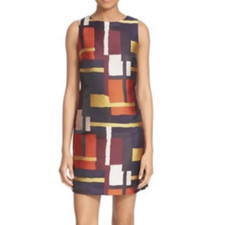 Alice & Olivia 'Clyde' Color blocked Geometric Multicolor Sheath Dress 