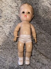 Sun Rubber Co Squeaker Doll Molded Hair/Undies/Shoes Inset Eyes Pink Lips 1956