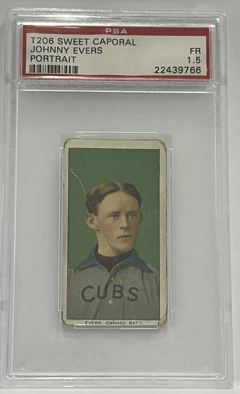 1909-11 T206 Sweet Caporal 150/30 JOHNNY EVERS PSA 1.5 Fair HOF Portrait