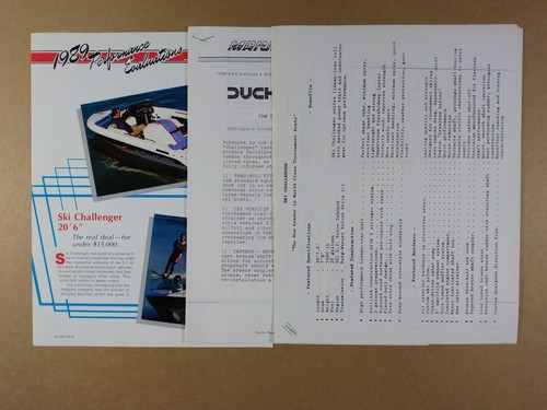 1989 Ski Challenger 2081 Boat Sales Brochure Folder - Picture 4 of 4