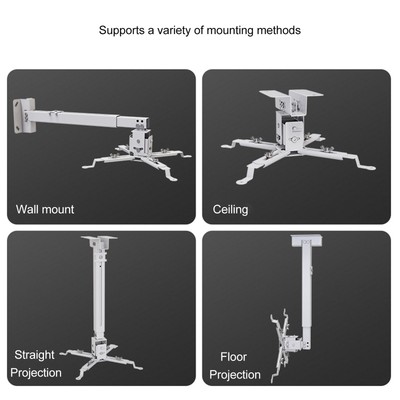 Ceiling Projector Mount Adjustable Angle 33.1lb Load Capacity Universal Wall Kit