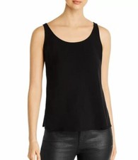 Eileen Fisher System Scoop-Neck Silk Georgette Crepe Tank Top Cami Sz S NWT