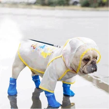Clear Dog Raincoat Yellow Colorful You Can Do It With Leash Hole for Small Dogs