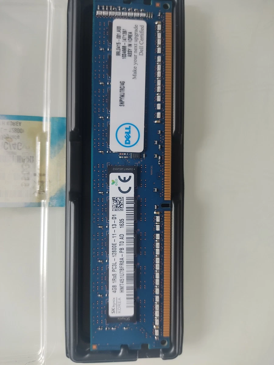 Lot 4x Barrettes RAM Dell 4Go DDR3 ECC 1600MHz - 16Go Total - SNPYWJTRC/4G