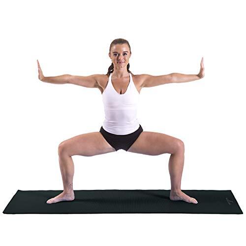Non-Slip PVC Yoga Mat 72x24 Inches Extra Thick 0.25 Black