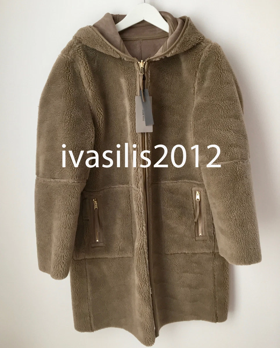 ZARA NEW WOMAN REVERSIBLE CONTRASTING COAT TAUPE GREY JACKET S M REF.6318 224