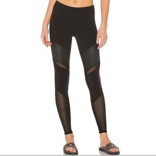 ALO Yoga Black Mesh Velvet High Rise 