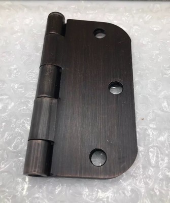 AmazonBasics Rounded 3.5  x 3.5  Door Hinges 15 Pack Oil Rubbed Bronze NO SCREWS