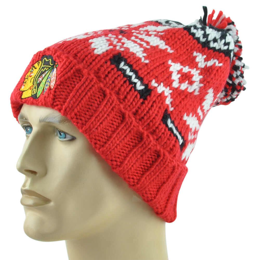 NHL American Needle Chicago Blackhawks Adults Winter Skully Knit Beanie