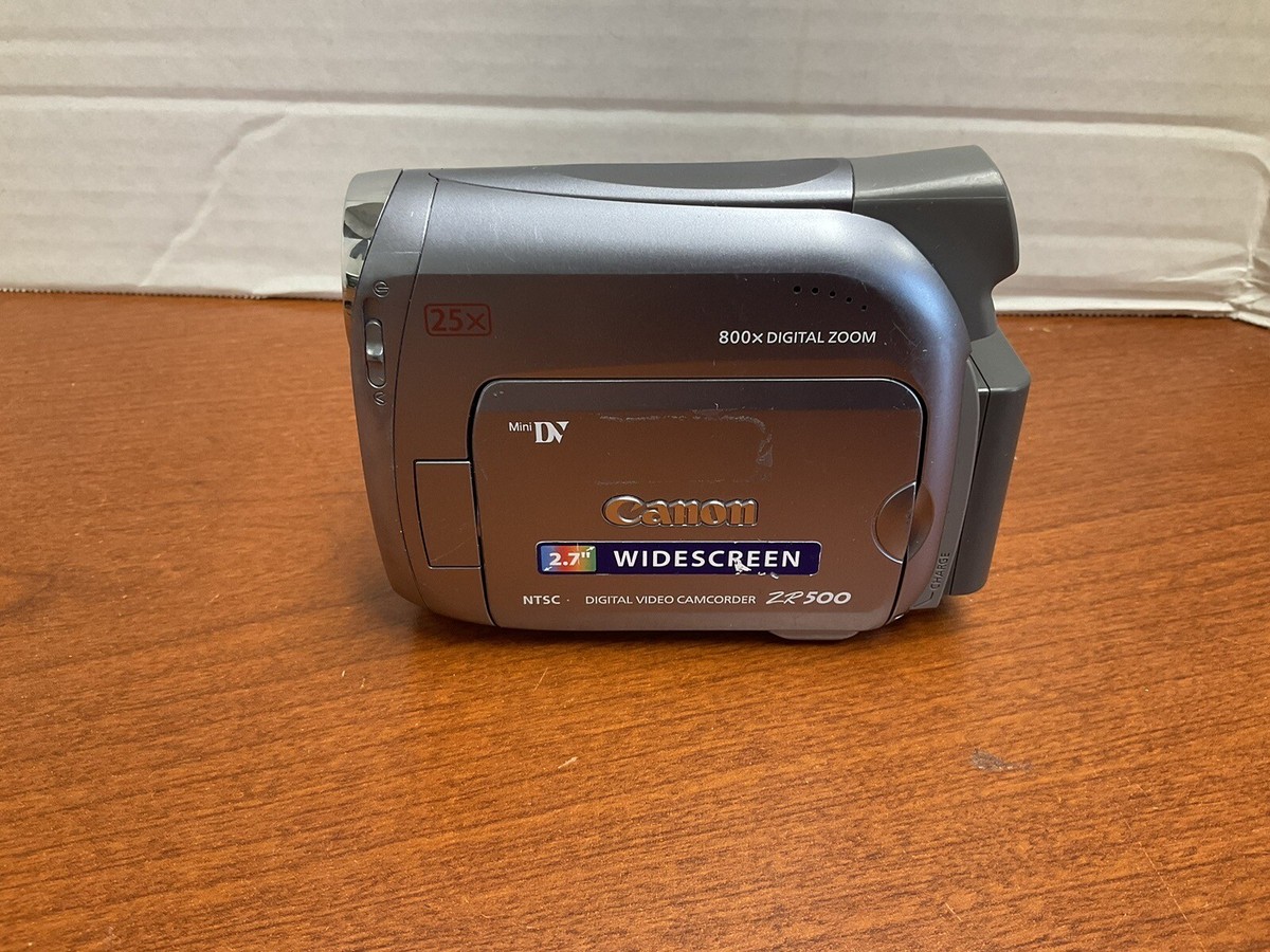 Canon ZR500 MiniDV Digital Video Camcorder W/BATTERY DAMAGED AS-IS