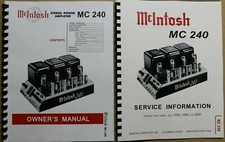  USA ULTIMATE MCINTOSH MC240 OWNER'S / SERVICE MANUALS