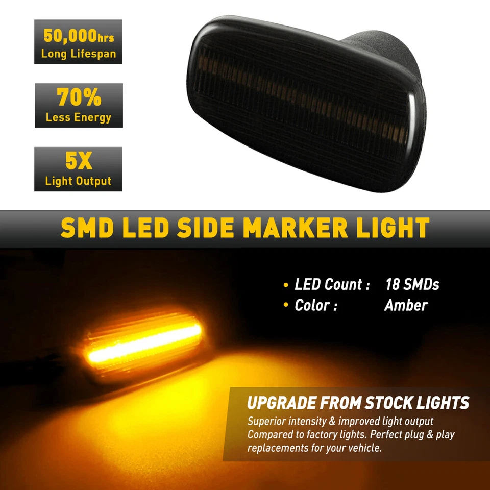 Para Toyota Lexus IS300 2001-2005 Lámpara de luz de señal lateral LED secuencial 2x Foto 4 de 4